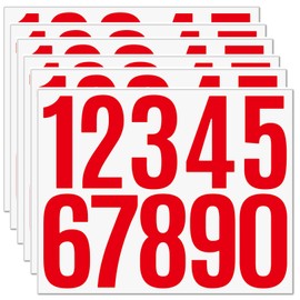 Red Mailbox Numbers Stickers,60 PCS Self Adhesive Vinyl Waterproof Number Stickers,6 Sheets Large 3 Inch 0-9 House Numbers,for Mailbox,Signs, Door, Cars,Garbage Bins,Address Number