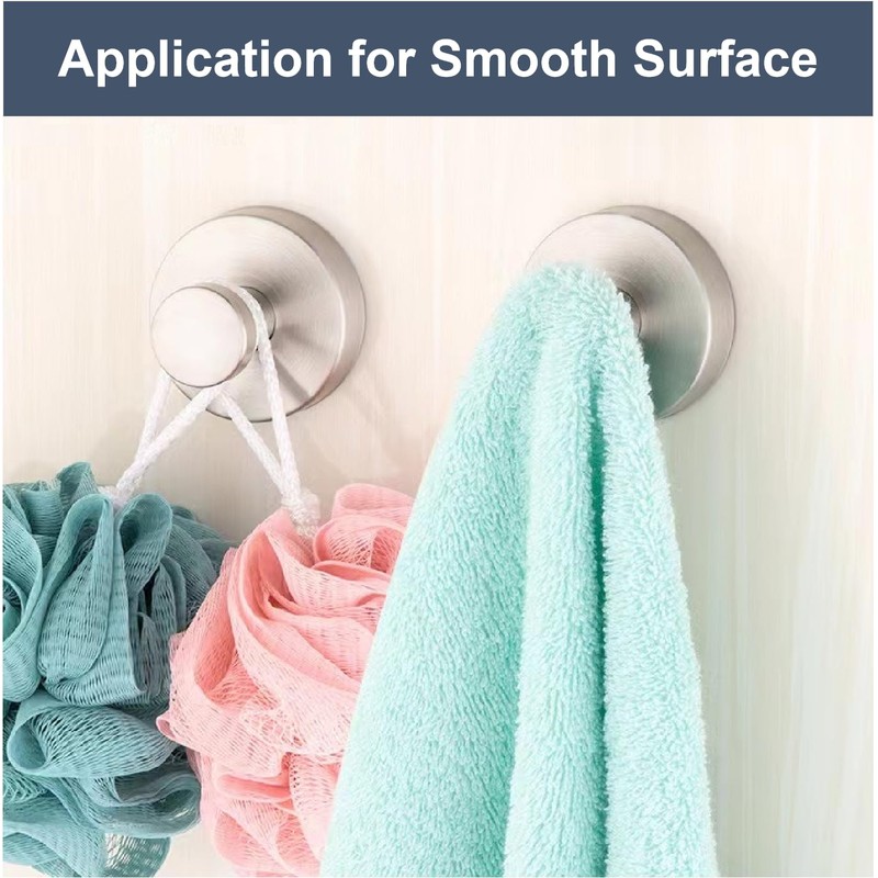 Fliverly Suction Cup Hooks for Shower, Bathroom, Kitchen, Glass Door,