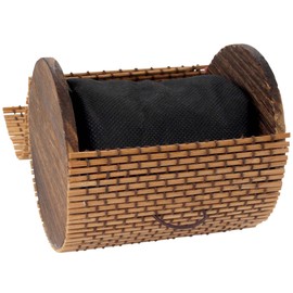 BambooMN Granulated Bamboo Charcoal Odor Absorber Bag in Decorative 4" Brown Cylinder, 2 Sets