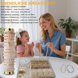 RTIOUJGI Natural Stone Beads Set for Bracelets - Gemstone Beads for Threading & Jewellery Making - 1000+ Beads 6-12mm - DIY Jewellery Crafts for Adults & Kids (Natural Stone Beads3)