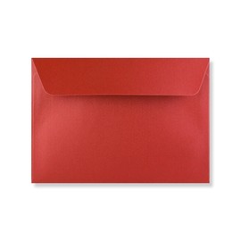 C6 Coloured Envelopes for A6 Greeting Cards Wedding Invitations & Crafts (114x162mm) Pack of 50 (Pearl Red Peel & Seal)