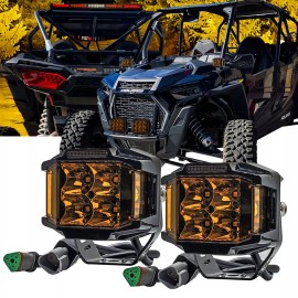 OZ-USA 4" Amber High Output 75W Side Emitting LED Pod Lights DRL 180° Beam Angle 12V