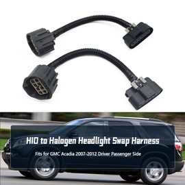 QIEFOAD HID to Halogen Headlight Conversion Wiring Adapter 2PCs Fit for GMC Acadia 2007-2012 Left & Right 22938889 22938888
