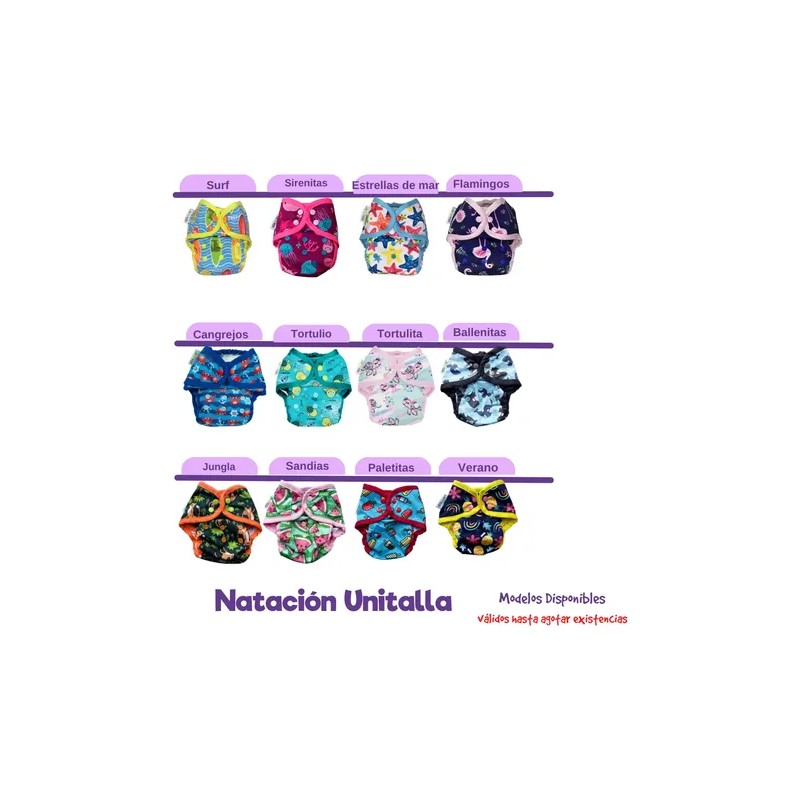 2 Pañal De Natación Unitalla Bolsa Impermeable Lisa