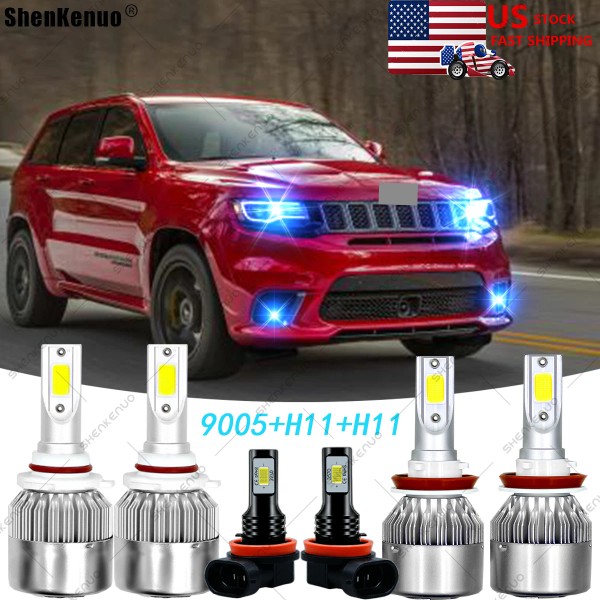 SHENKENUO For 2014-2018 Jeep Grand Cherokee Combo Ice Blue LED