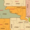South Dakota ZIP Code Map with Counties - Large -