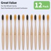 GENKENT 12 Counts Bamboo Toothbrushes Eco Friendly Natural Charcoal Toothbrushes
