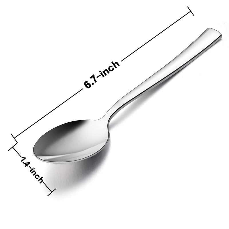 Teaspoon Set of 12, E-far 6.7 Inch Stainless Steel Spoons