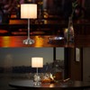 baishezhuan Cordless LED Table Lamp,Portables Fabric Shade Desk Lamps, 5000mAh