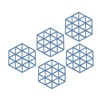 5pcs Table Mats Geometric Hex Shape Hollow Silicone Blue Insulation