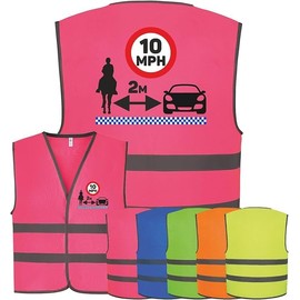 Corporate Togs Kids Children's Equine Hi-Vis Waistcoat GIVE SPACE SLOW DOWN Horse Safety Vest - Fastening Waistcoat | Protective Safety Wear