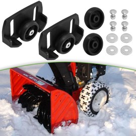 Set of 2 Universal Roller Wheel Skid Snow Thrower Shoes, Black