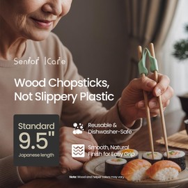 Senior ICare Chopstick Helper - Training Chopsticks for Adults, Beginners, Trainers or Learners, Right or Left Handed - Non-Slip, Reusable, Replaceable