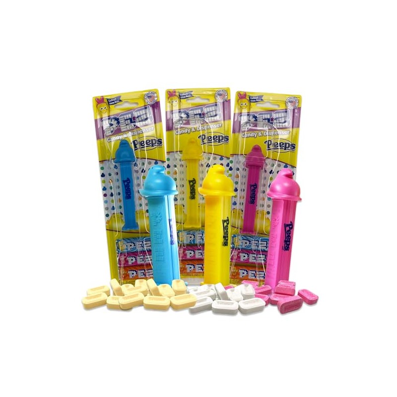 Snackivore Peeps Easter Pez Candy Dispenser 3 Pack. Easter Pez