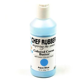 Chef Rubber Cocoa Butter, Artisan Collection - Aqua Blue, 7 Ounce