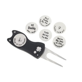 Divot Repair Tool Golf Ball Marker - 25mm Silver Magnetic Placer - Grandpa Gift Dad Present - DGR-GOLF25MM