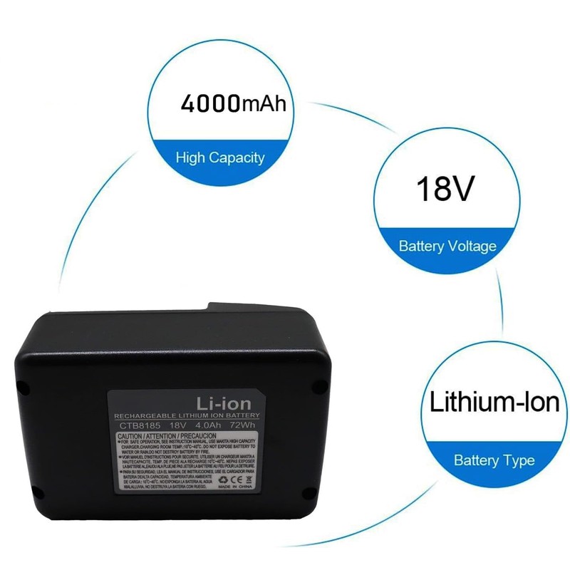 QCZRED 18V 4000mAh CTB8185 Battery 72Wh for Snap On CTB7185