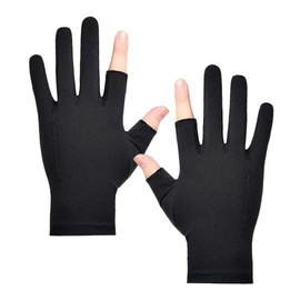 GOODCHI Men's Cooling Gloves, Summer, Lightweight, Breathable, Anti-slip, Elastic, Fine Work, Unisex, For Driving, Biking, Bicycle, Summer, Fishing, Golf, Commuting to Work or School Work (Black, 2