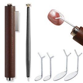 Fcozpjk Cat Eye Magnet for Nails, 6PCS Cat Eye Gel Nail Polish Magnet Tools 3 in 1 Strong Suction Magnetic Pen with Y Shape Clippers Heart Magnet Flower French Tip Design Manicure Salon Supplies