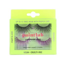 PaintLab Synthetic Lashes, False Eyelashes Natural Look, Lightweight Reusable Lash Extension Strip For Kids, Teens and Women, 2 Pack, Lavander Love