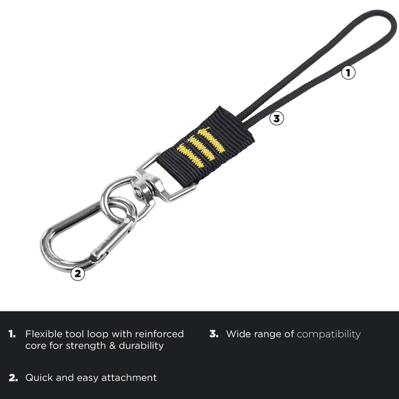 C.K Swivel Tool Tether Loop with Reinforced Core, Universal Flexible