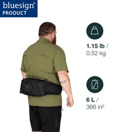 Osprey Talon 6L Men's Lumbar Hiking Waist Pack, Black/Coal Grey, Extended Fit