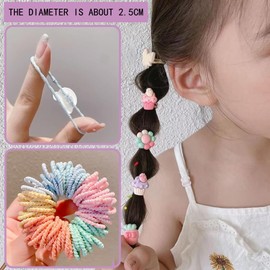 SWYSGS Pack of 40 Hair Bobbles Girls, Colours Small Hair Scrunchies, Mini Seamless Hair Bands, Hair Band, Baby Multicoloured Soft Scrunchie Small for Girls, Children, Toddlers, Baby