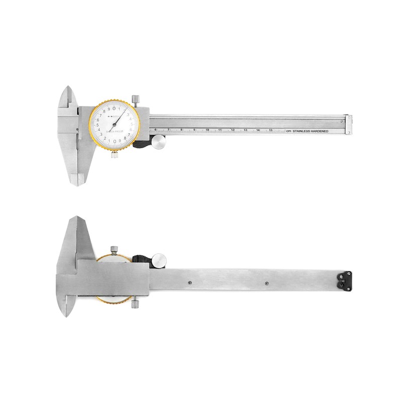 QWORK Dial Calipers, 0-15cm Caliper Measuring Tool, 0.02mm Graduation Interval,