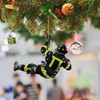 Fireman Christmas Tree Decorations 4 Pieces, Fireman Christmas Decorations with