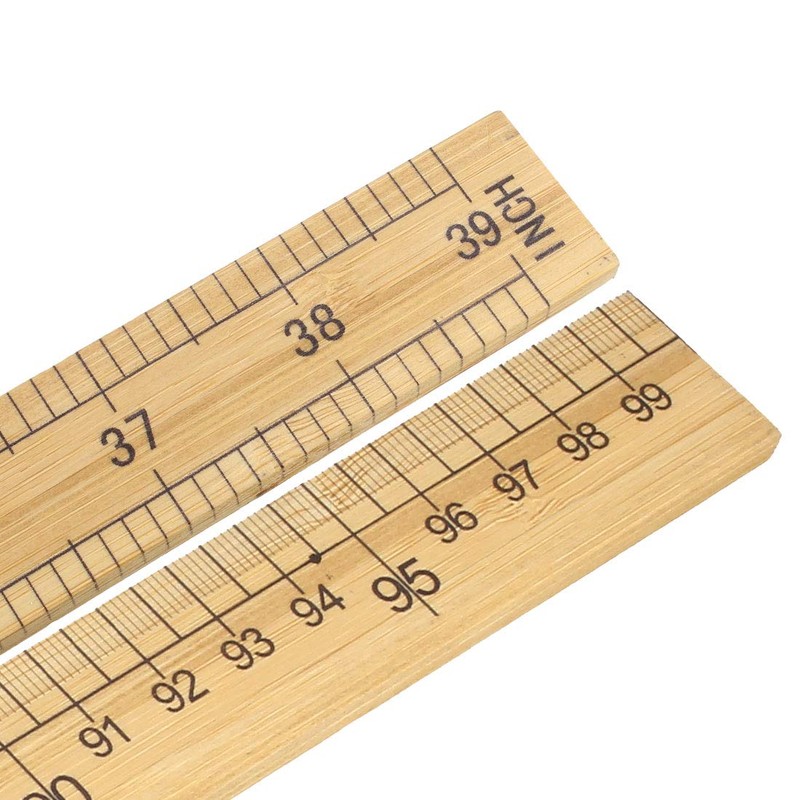 uxcell Straight Ruler 1m 40 Inch Metric/Imperial Egde Scale Bamboo