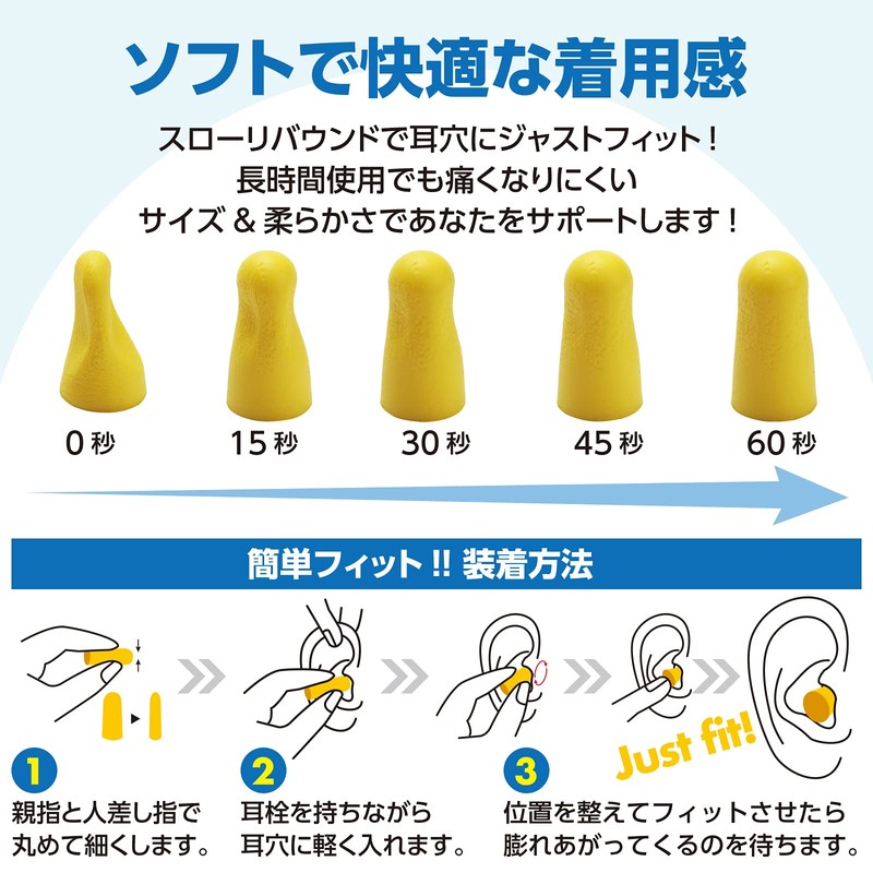 [Ear Plugs Recommended by Social Workers] 60 Pairs, Hearing Sensitivity,