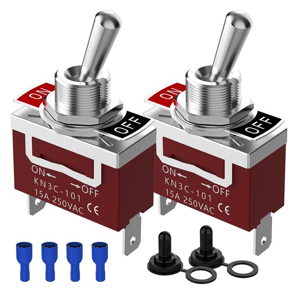 Malictele Waterproof Toggle Switch, Malictele SPST 2Pin ON/Off Marine 12V