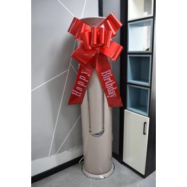 Chexin Giant Large Red Bow for Car Birthday, Happy Birthday, Gift Bow Large - XXL 76 cm / 30 inches, Giant Car Bow, Large Mesh, Car Bow for Bicycle, and Bow with 185 cm Ribbons