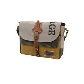 Cappadocia Vintage Antiochia 4046 Messenger Bag, Leather Detailed Shoulder Laptop Bag, Unisex Style for Daily, Travel | Beige Khaki Mustard - Standard