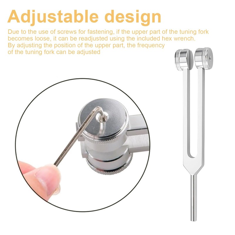 DIYCUT 21,5 cm Stimmgabel Set, Stimmgabel 128 Hz, Verstellbare Aluminiumlegierung