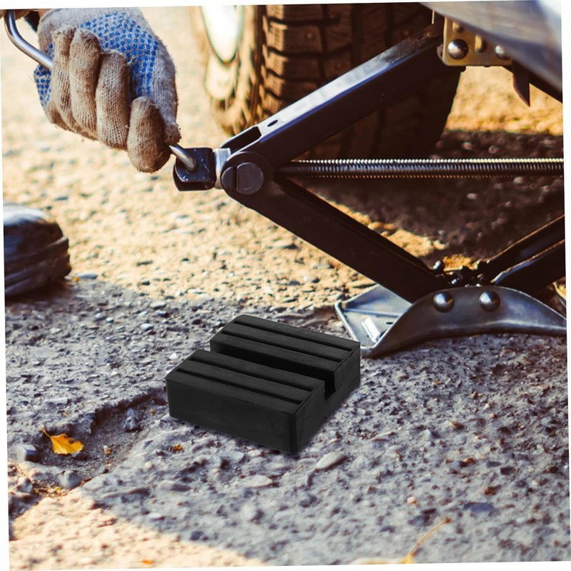Chelhead 2 Pack Black Rectangle Jack Stand Pads Anti-Slip Jacking