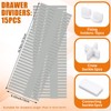 Blosssound 15 Pcs 5.12 Tall Drawer Divider Adjustable Drawer Organizer