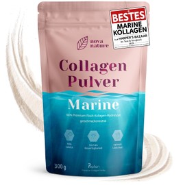 NovaNature Marine Collagen Powder Fish 300 g - Bioactive Collagen Hydrolysate from Fish Collagen - Unique Solubility, Neutral in Taste