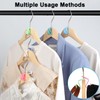 YQQZQ 50P Space-Saving Closet Hanger Connectors,Clothes Hanger Hooks,Pink Blue Green