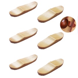 Pack of 6 chopsticks holder, chopsticks cushion tableware, cushion spoon fork holder, table Asian cutlery accessories, apply to chopsticks, forks, spoons (wood colour)
