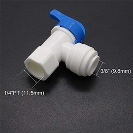 Reverse Osmosis RO Water Tank Ball Valve 1/4" FNPT X 3/8" Tube Quick Connect
