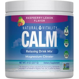Natural VitalityPolvo de magnesio CALM sabor frambuesa y limón 8 oz