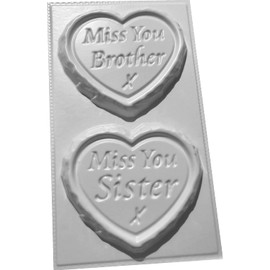 BROTHER SISTER Miss You Small Concrete Moulds Grave Markers Memorial Stones Hearts