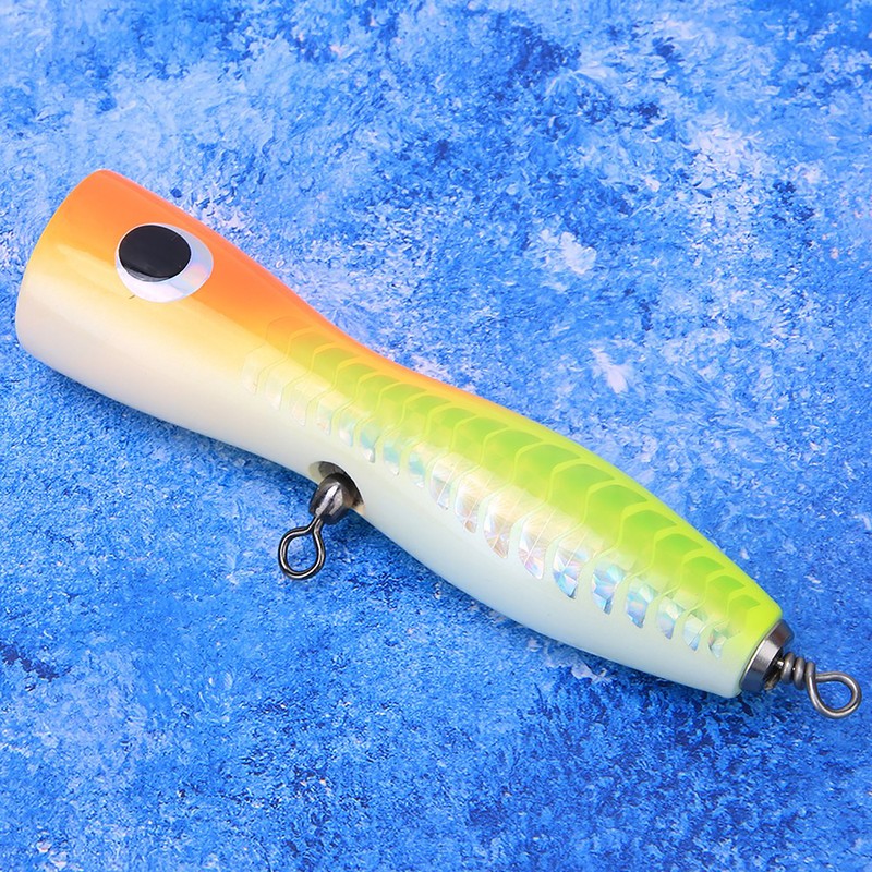 Wooden Large Artificial Popper Fish Lure Topwater Simulation Bait Sea