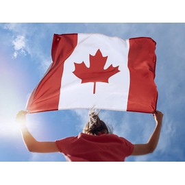 Canadian Canada National Flag Olympics by BELLADDY INC - Quality 100% Polyester Material, Large, Bright and Vivid Colours (3x5 feet)