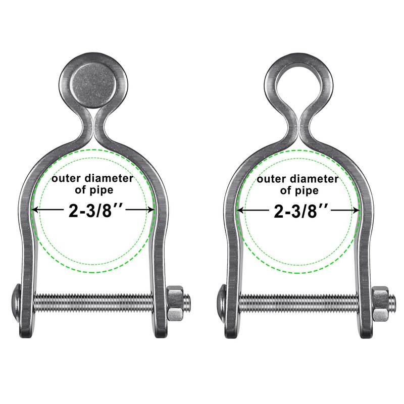 Insaga 2 Pack 2-3/8'' Chain Link Fence Gate Post Hinge,