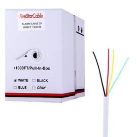 FiveStarCable 22-4 1000 Ft. 22 AWG 2 Pairs 22/4 Alarm Wire Cable 22 Gauge 4 conductors