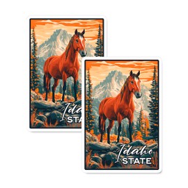 Idaho State Magnet 4 inch 2 Pack Vinyl for Souvenir Gift Refrigerator Fridge Dishwasher ID44999