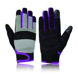 Swift Wear Ladies Protection Work Gloves Mechanic Multipurpose Tradesman Farmer's Gardening DIY Builders (Purple, XS)