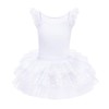 Dance Leotard for Girls Ballet Dress Back Bow Flutter Sleeve